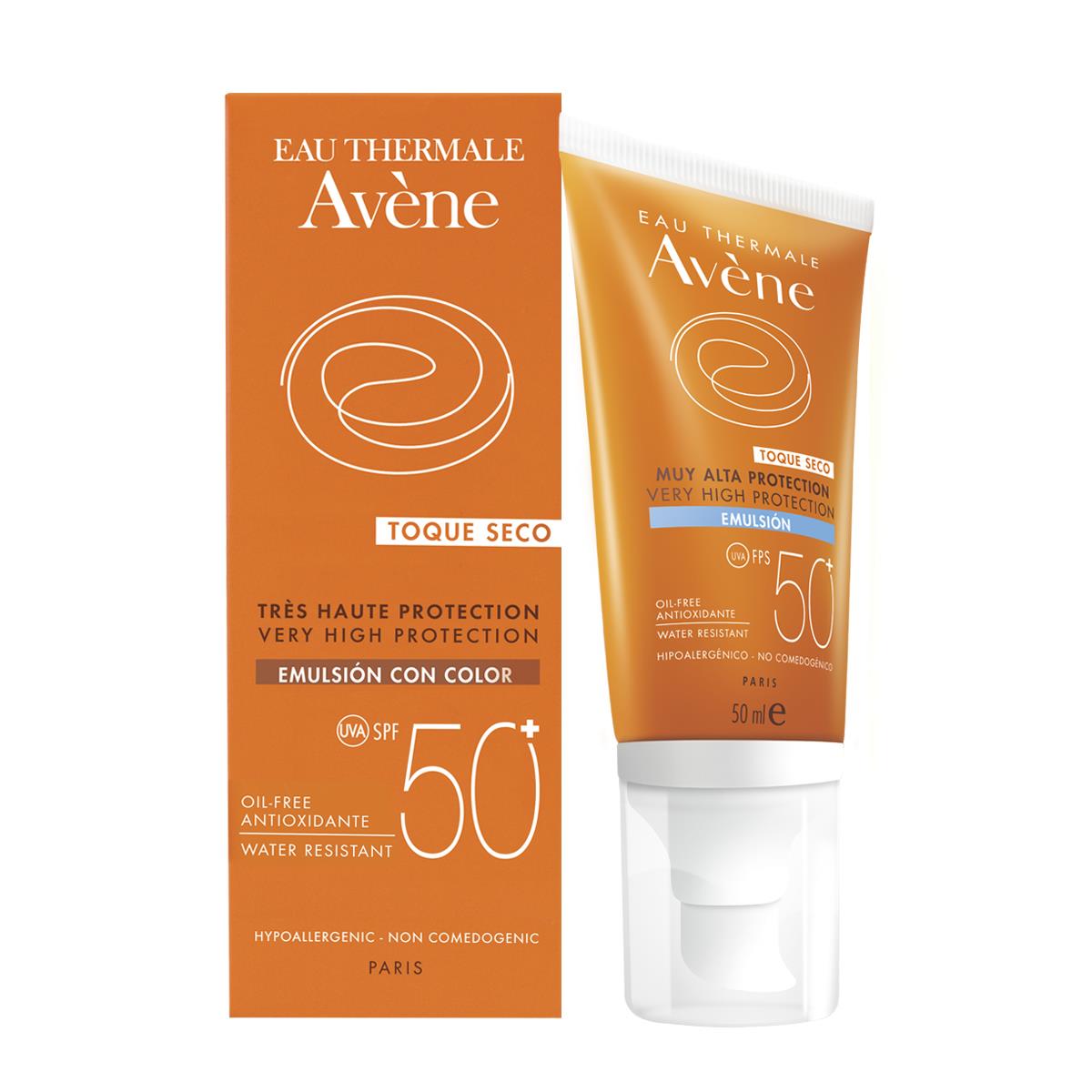 A-Avene Solar Fluido Mat Perfect Antes Toque Seco Con Color